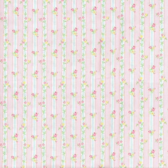 Fabric Traditions Floral Stripe Cotton Fabric